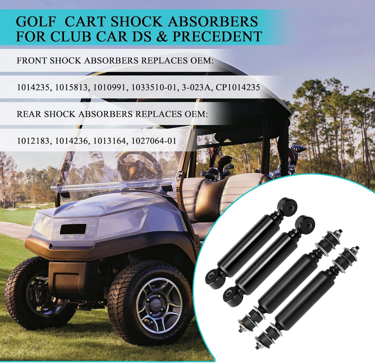 Heavy Duty Golf Cart Shock Absorber Set for Club Car DS & Precedent