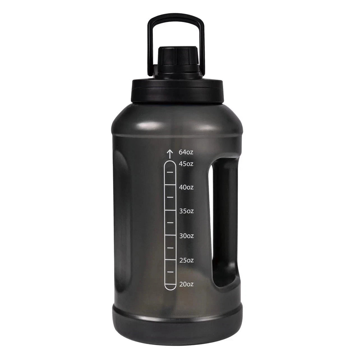 Reusable Water Bottle 64oz with Straw - Pack of 2, Black, Plastic