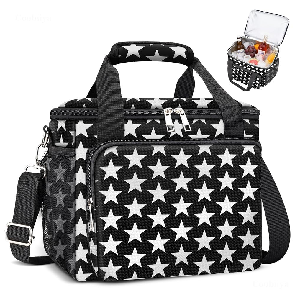 Insulated Lunch Box Cooler Bag with 4 Pockets, Leakproof, 12L Capacity