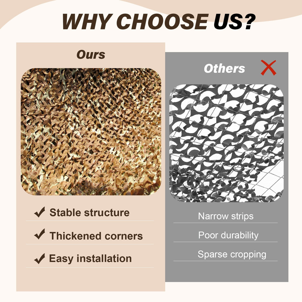 Military Camouflage Netting for Hunting Camping and Outdoor Concealment
