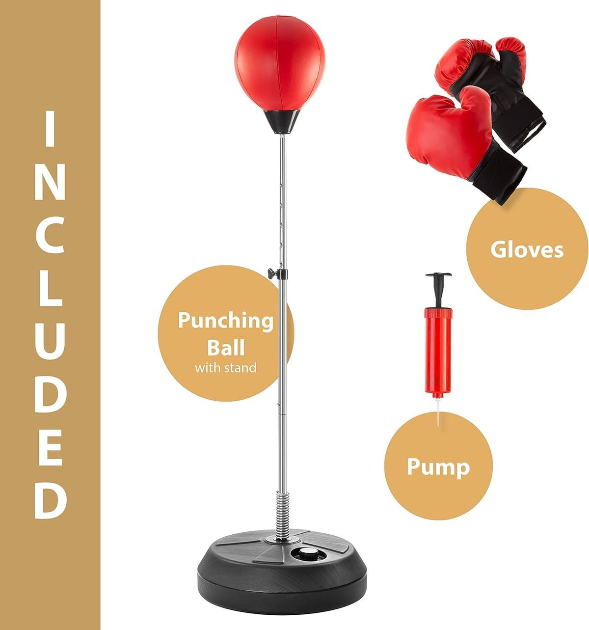 Speed Punching Bag for Reflex & Speed Training - Adjustable Height