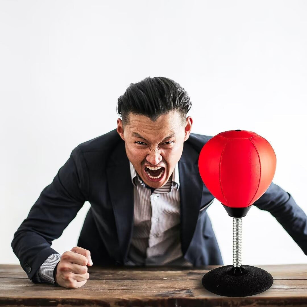 Stress Buster Desktop Punching Bag with Suction Cup - Office Stress Relief Toy