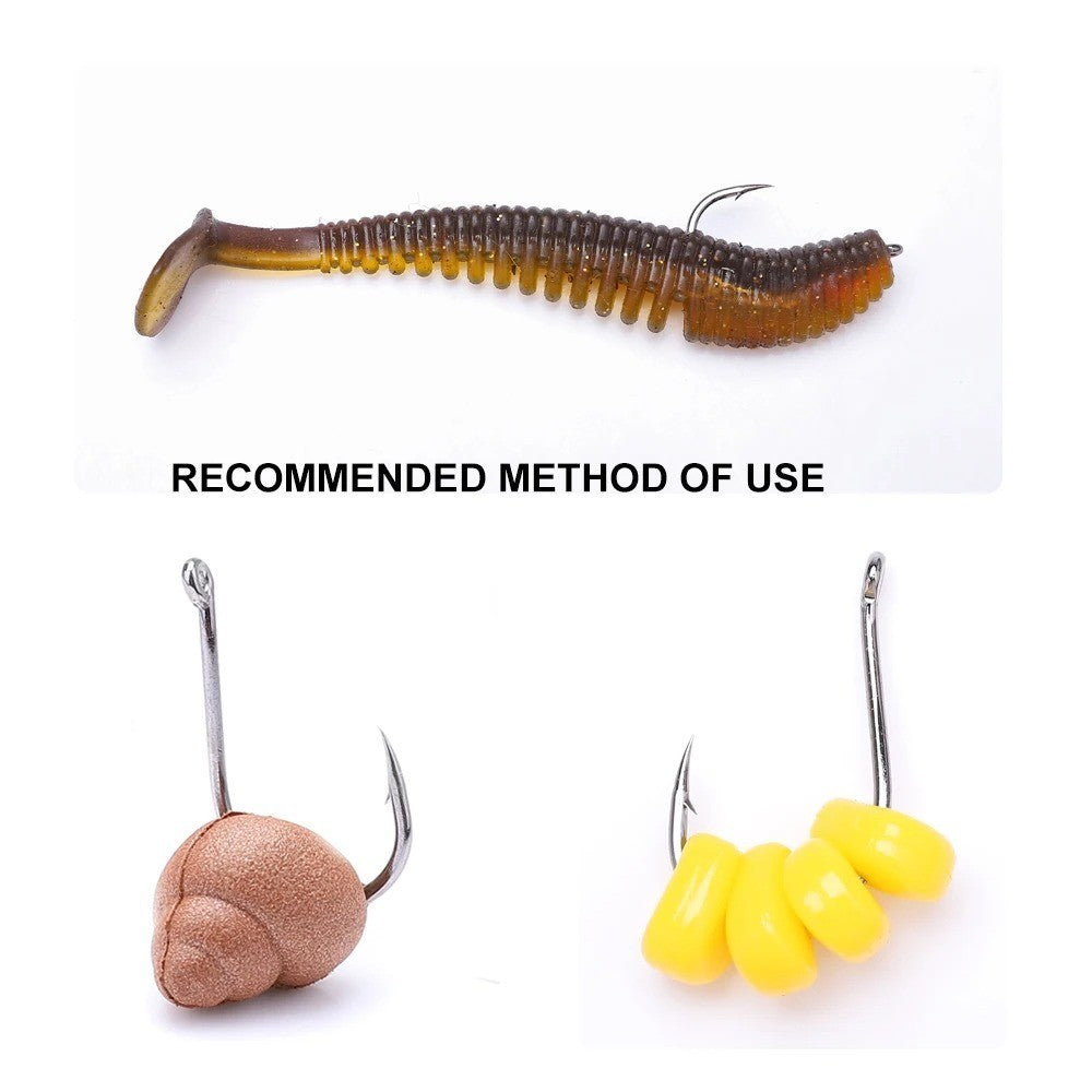 50PCS Ultra Sharp Carbon Steel Fishing Hooks - Offset Octopus Style, Multiple Sizes