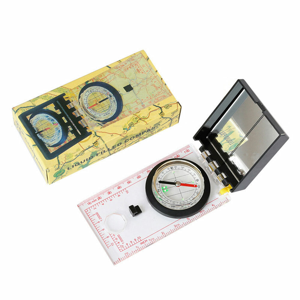 Compact Luminous Compass for Hiking and Navigation - Black+Green