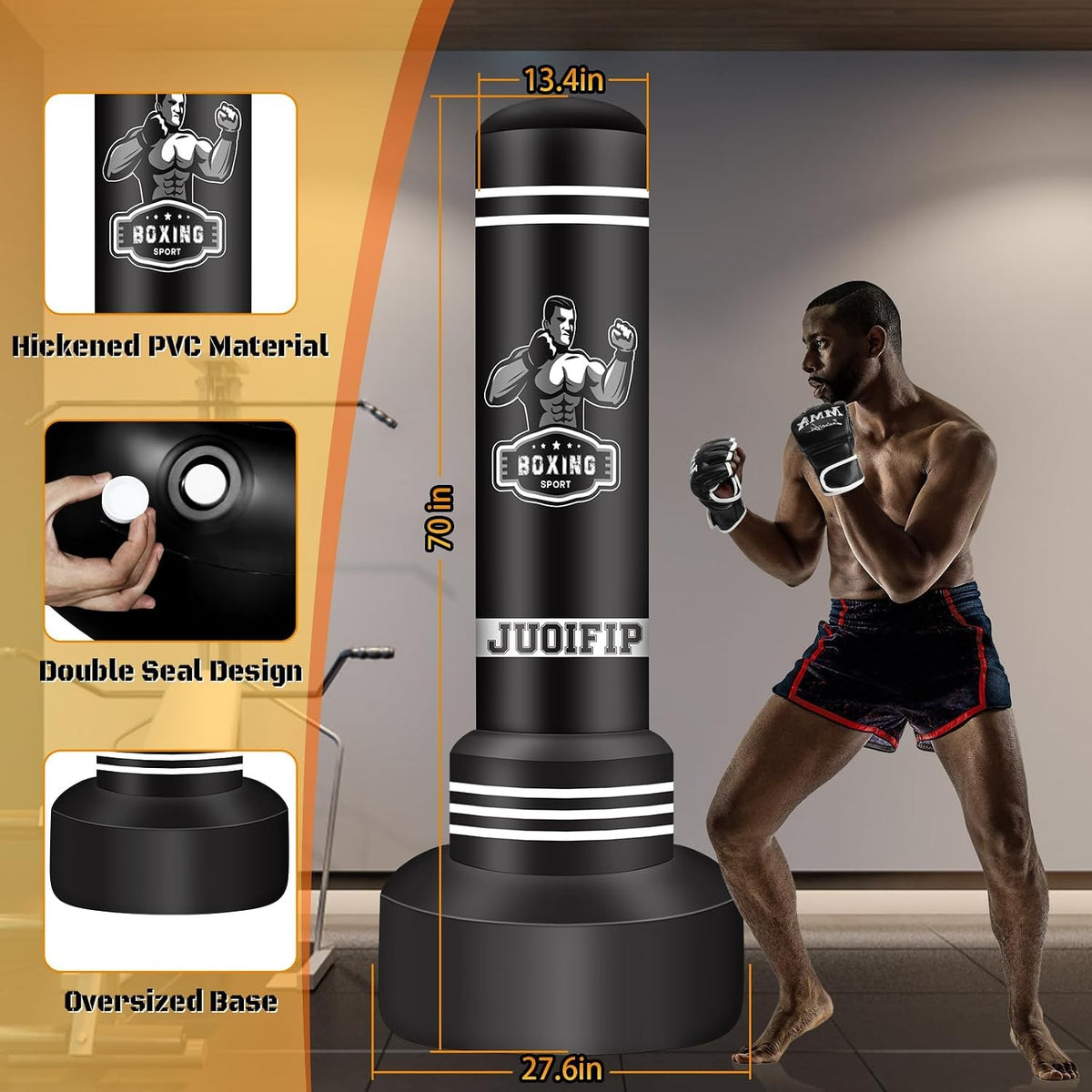 Adult Freestanding Boxing Punching Bag with Stand 70 Inch Heavy Duty Training Equipment