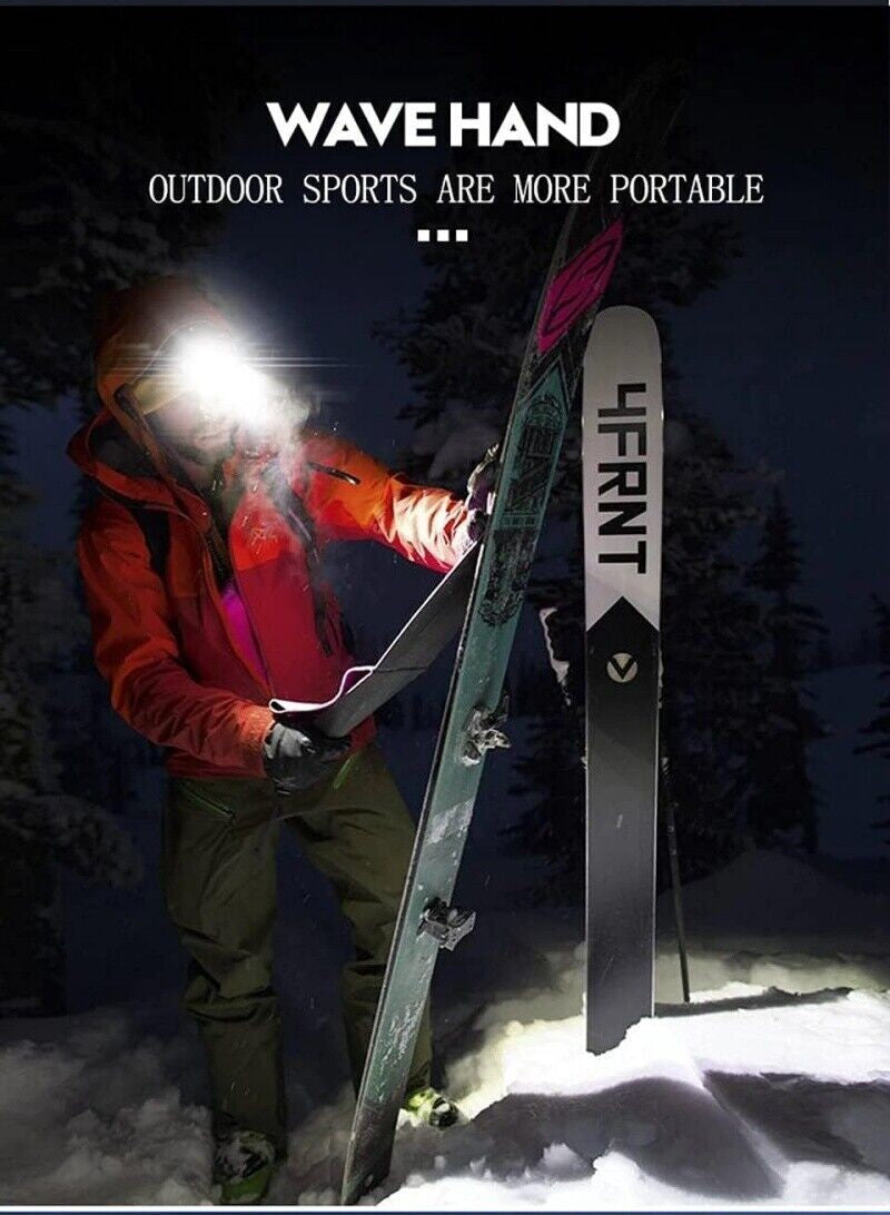 20000 Lumens LED Headlamp with USB Rechargeable & Motion Sensor, Waterproof Hiking Light