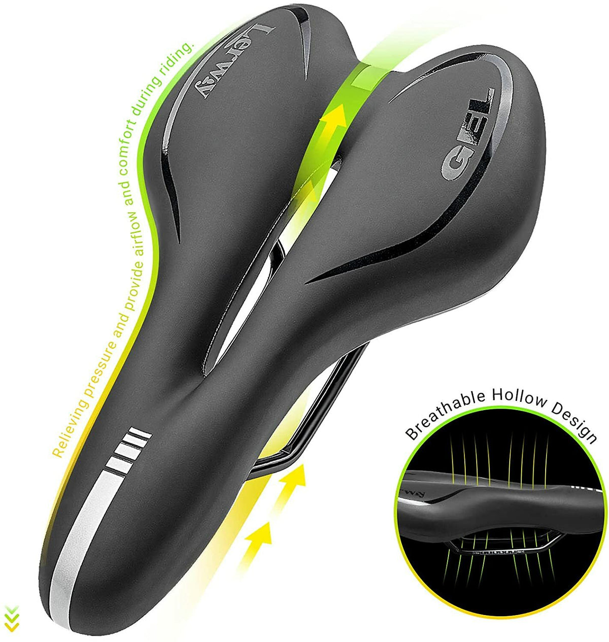 Comfort Gel Bike Saddle for Mountain and Road Bicycles Waterproof