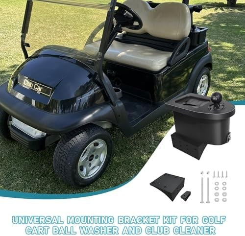 Universal Golf Ball and Club Washer Mounting Bracket for Golf Cart
