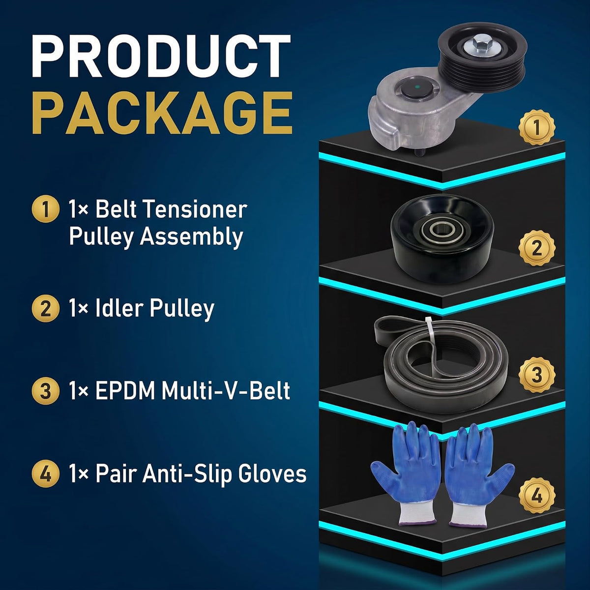 Serpentine Belt Drive Kit for Dodge Ram 1500 - Includes Belt, Tensioner & Pulley
