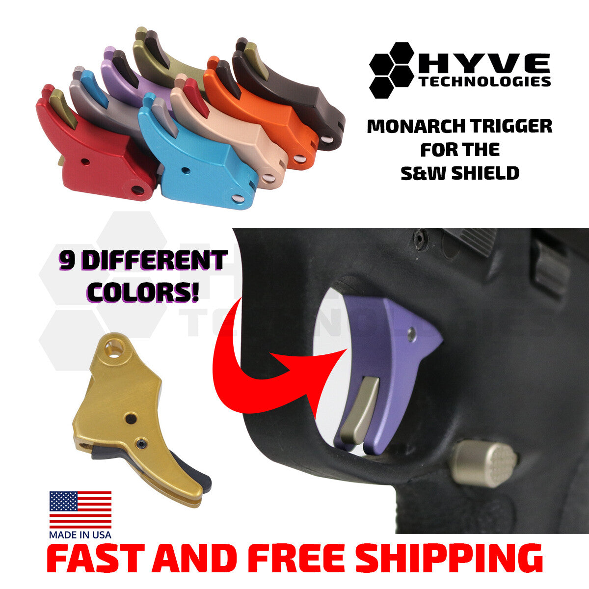 Monarch Trigger System for Smith & Wesson M&P Shield Plus - Multiple Colors