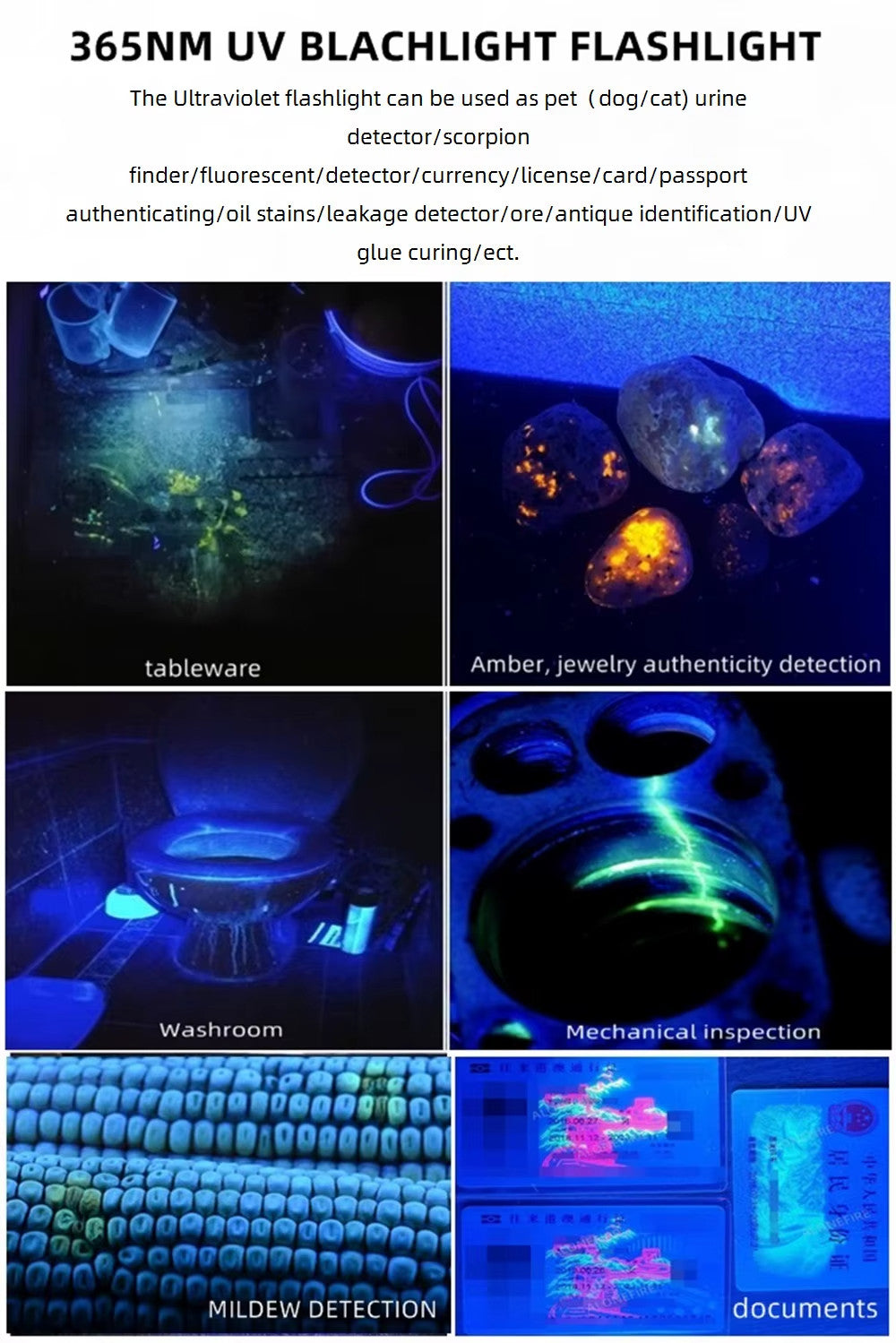 365nm Longwave UV Light Blacklight for Minerals and Rock Hunting