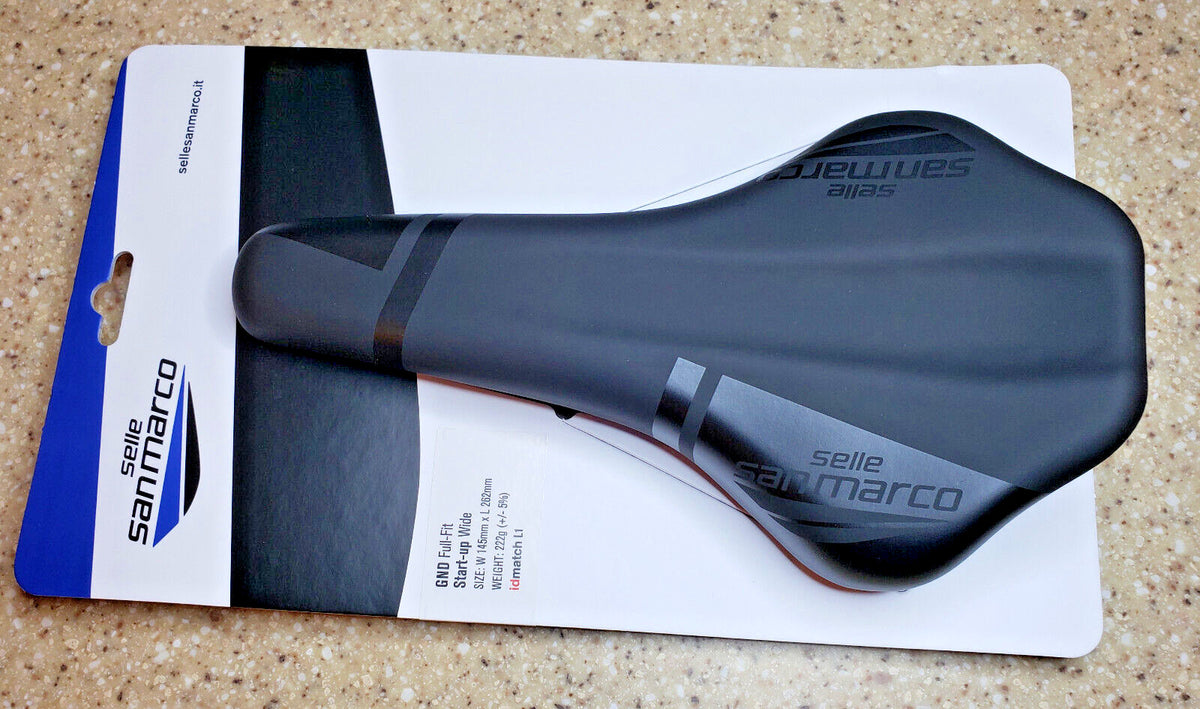 Wide Bicycle Saddle Black - Full Fit GND Model, 262mm x 145mm, 222g