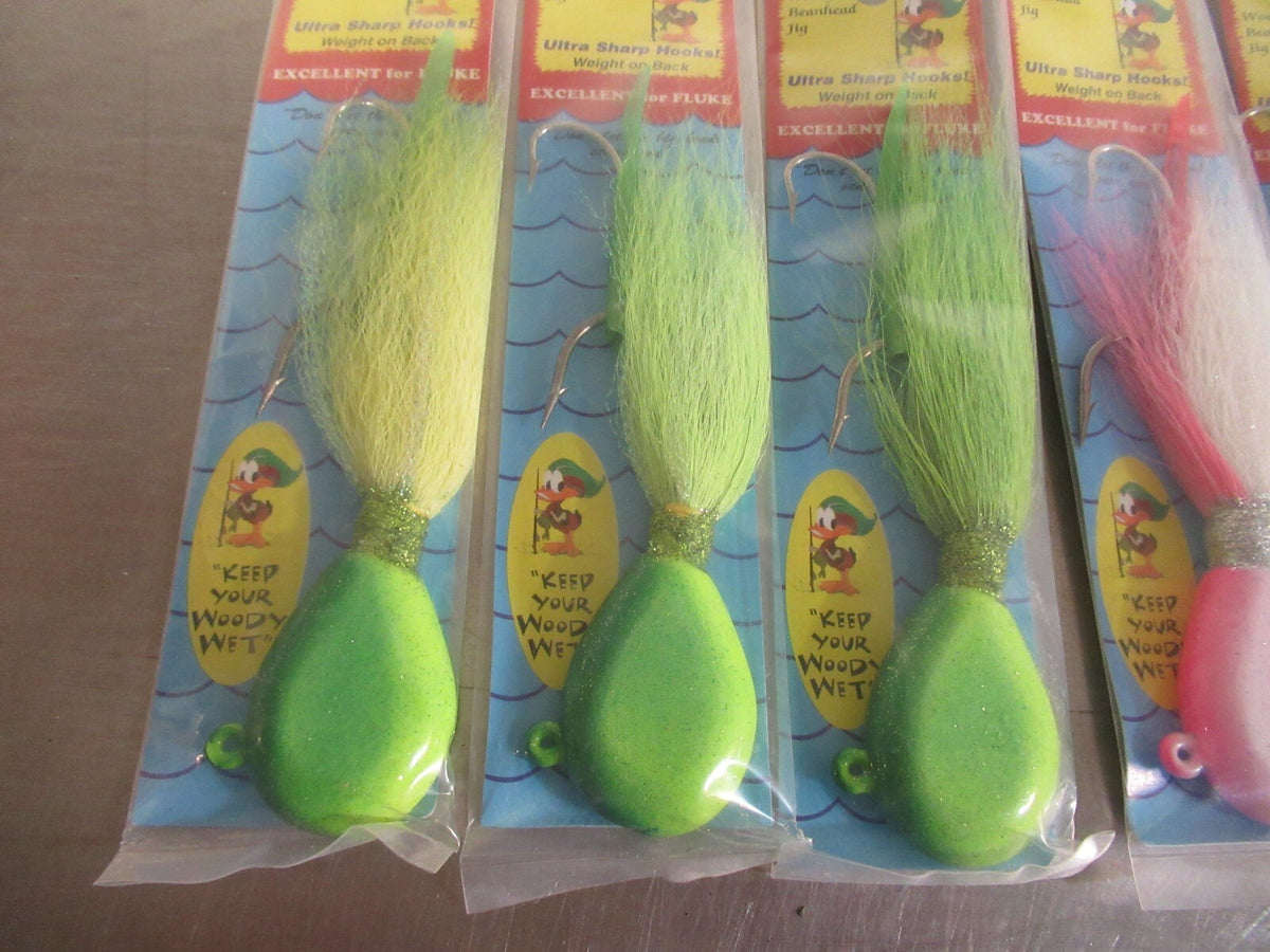 Saltwater Jig Set - 6 4oz Sea Bass Flounder Porgy Fishing Jigs with Hooks