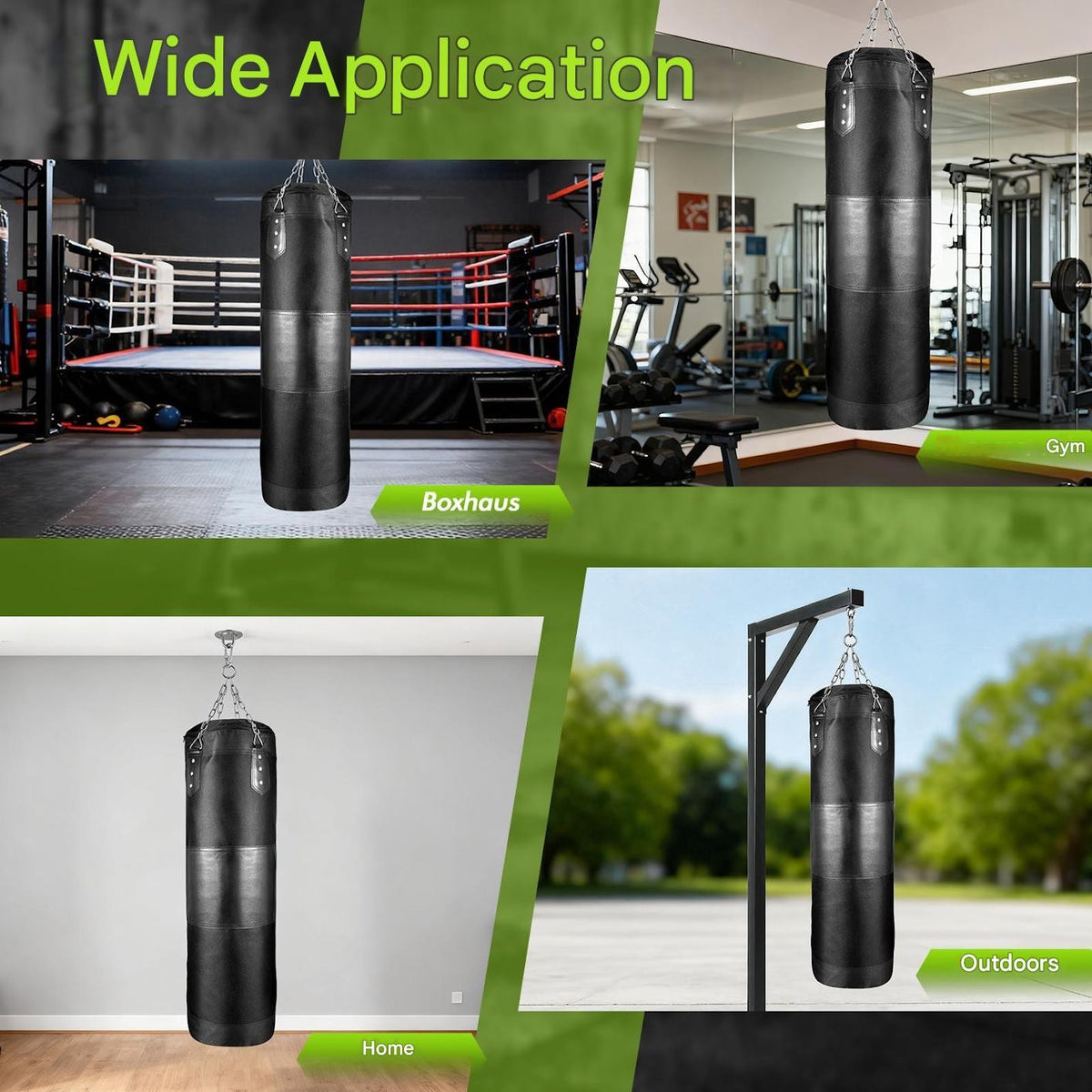 Unfilled Hanging Punching Bag Set for Boxing & Kickboxing Training - Heavy Duty