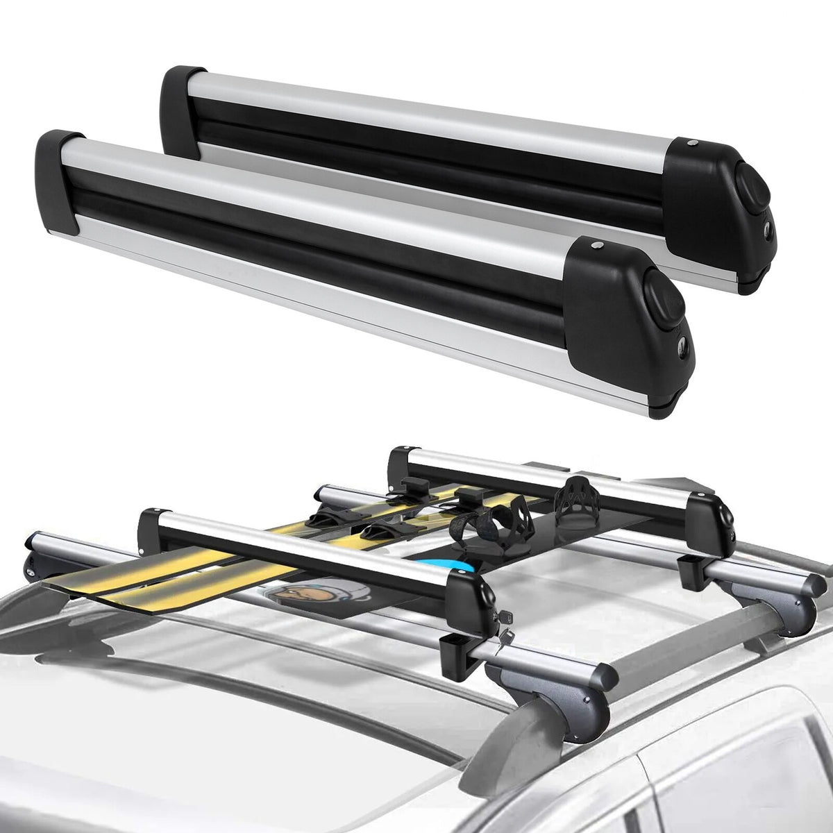 Universal Roof Rack Cross Bar for Ski Snowboard Car Carrier Fits Toyota RAV4