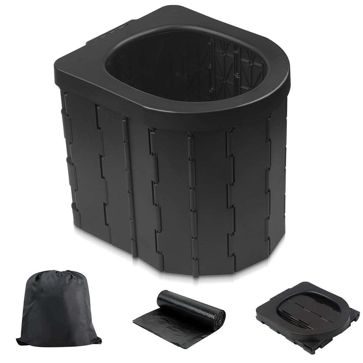 Foldable Camping Toilet with Carry Bag - Portable Travel Potty for Hiking & Road Trips