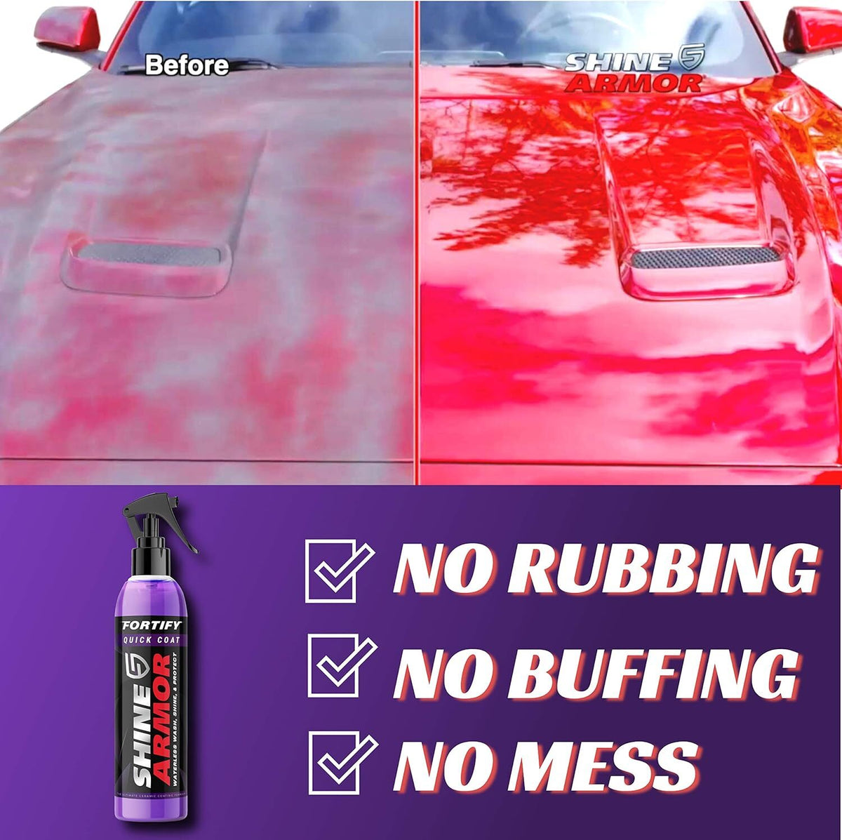 Ceramic Coating Spray for Cars - Hydrophobic Car Wax & Polish - 8oz