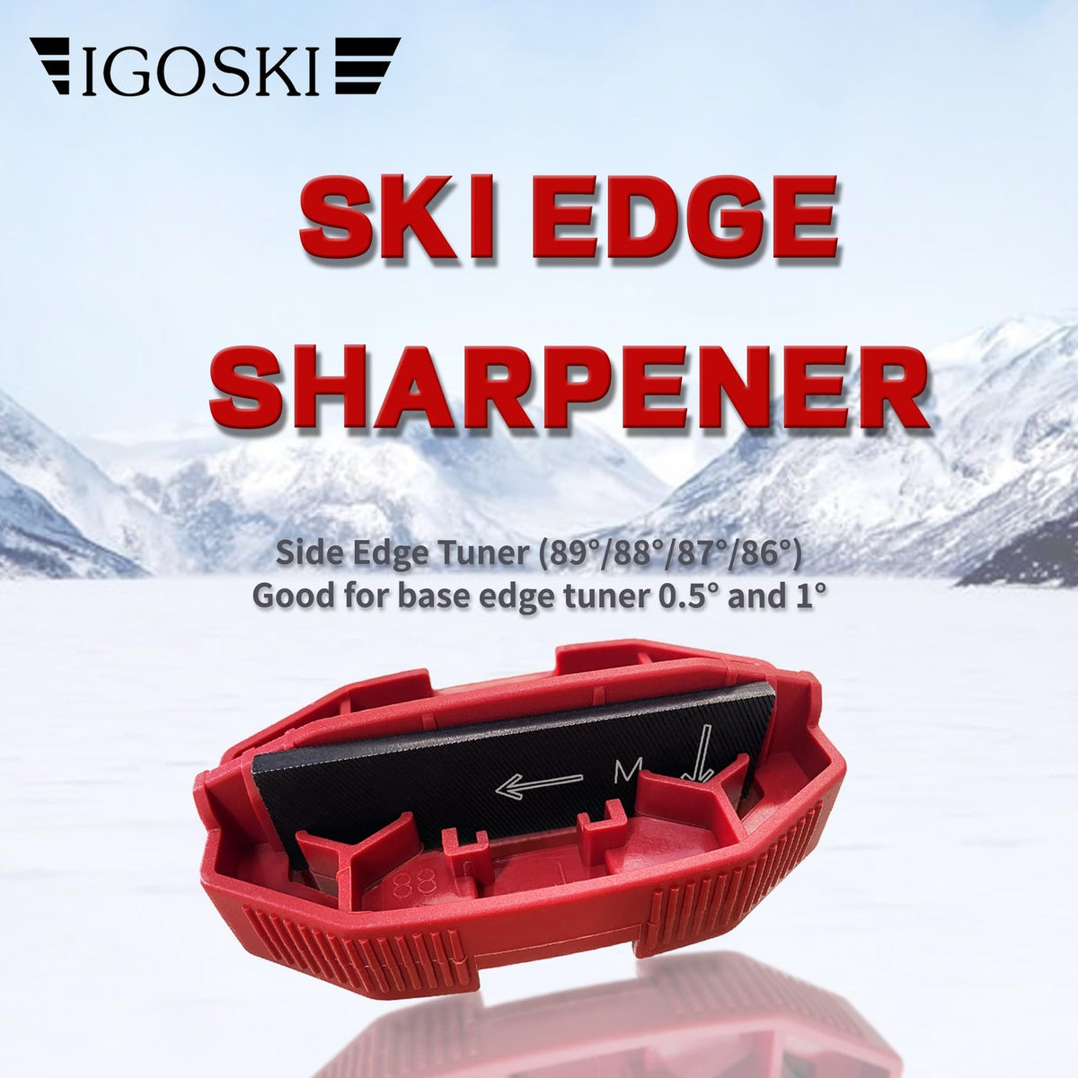 Ski Edge Bevel Tuning Kit with Sharpener, Diamonds, Gummi Stone
