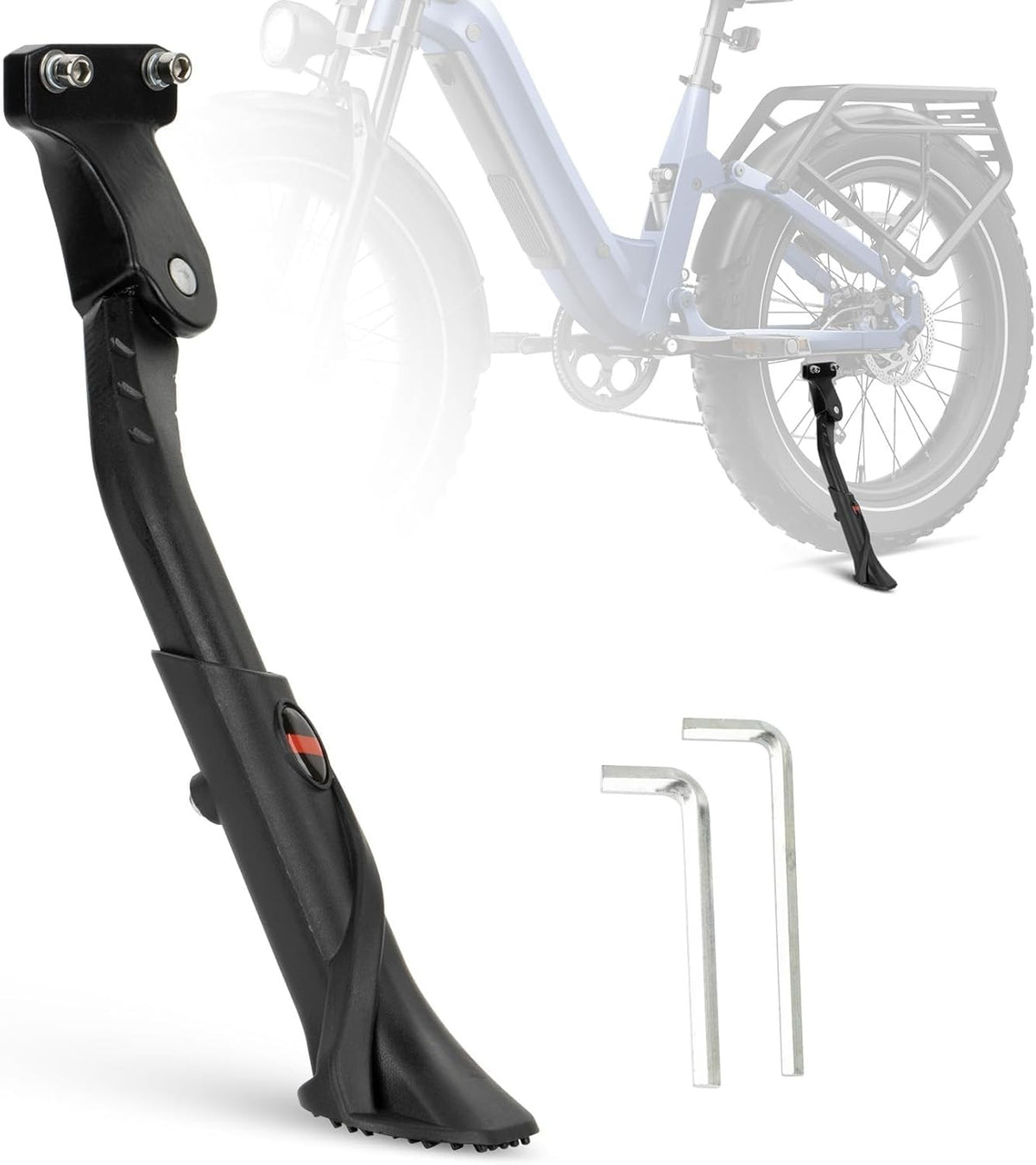 Adjustable Bike Kickstand for 24-29 Inch Mountain & E-Bikes with Double Holes