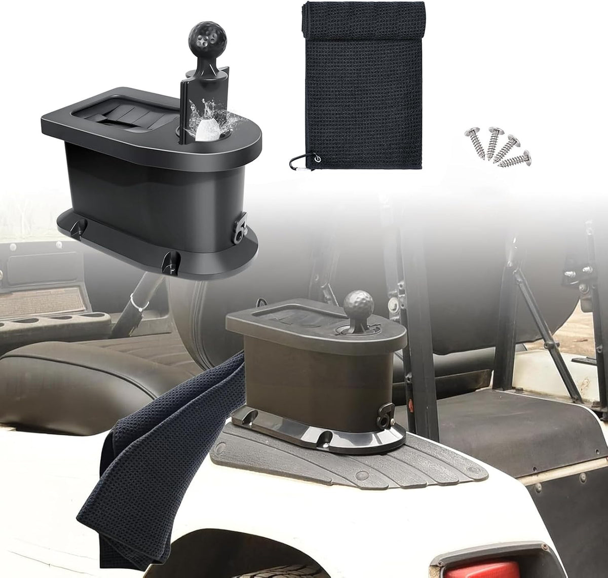 Universal Golf Ball Washer and Club Cleaner Kit with Mounting Bracket