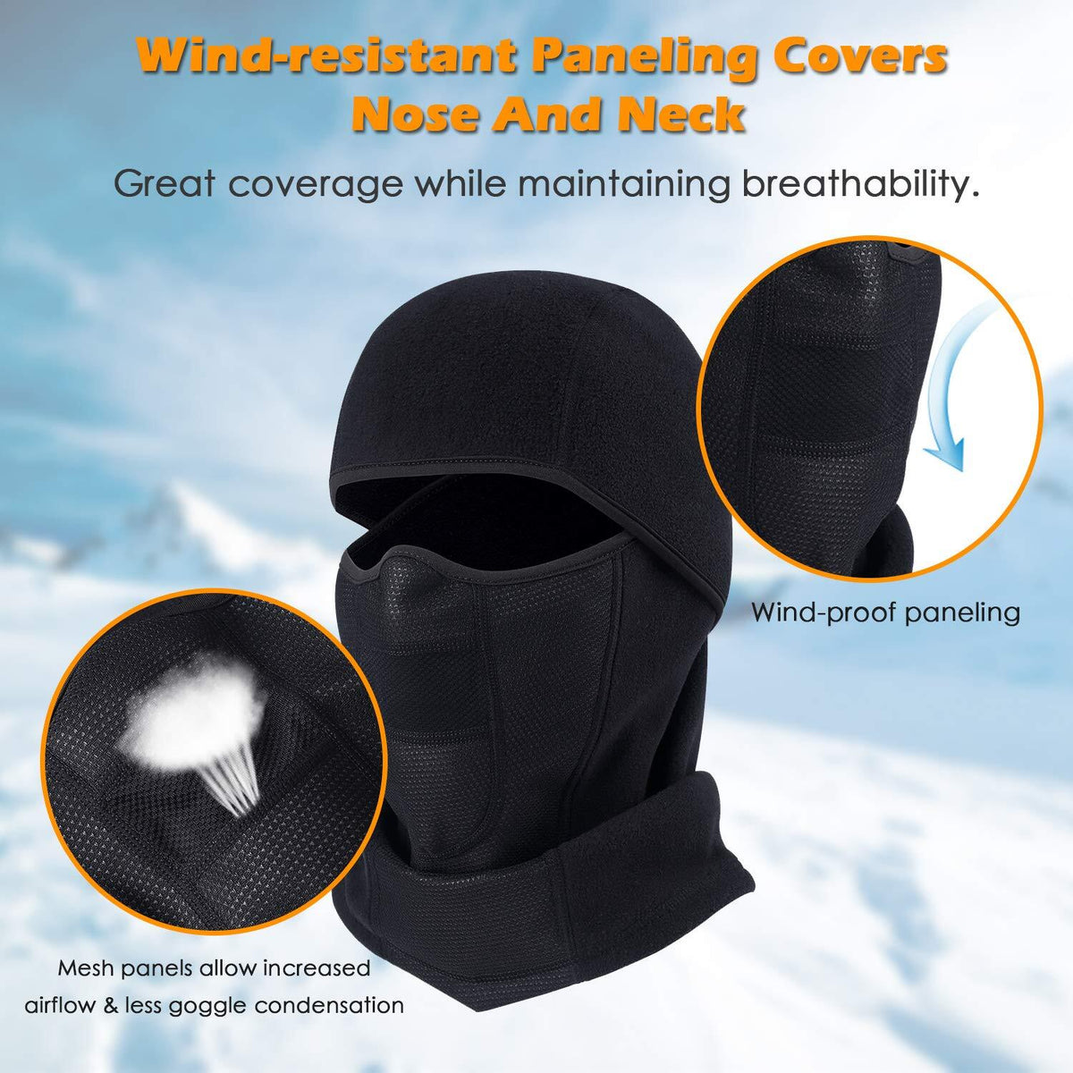 Winter Neck Warm Hat Full Face Mask Windproof Ski Balaclava for Men Women