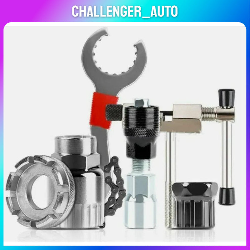 Bike Repair Tool Kit with Chain Breaker & Crank Extractor - 6 Pieces