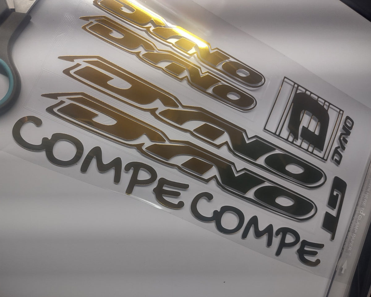 20-Inch BMX Decal Set Gold Chrome Vinyl Stickers for Freestyle & Race Bikes