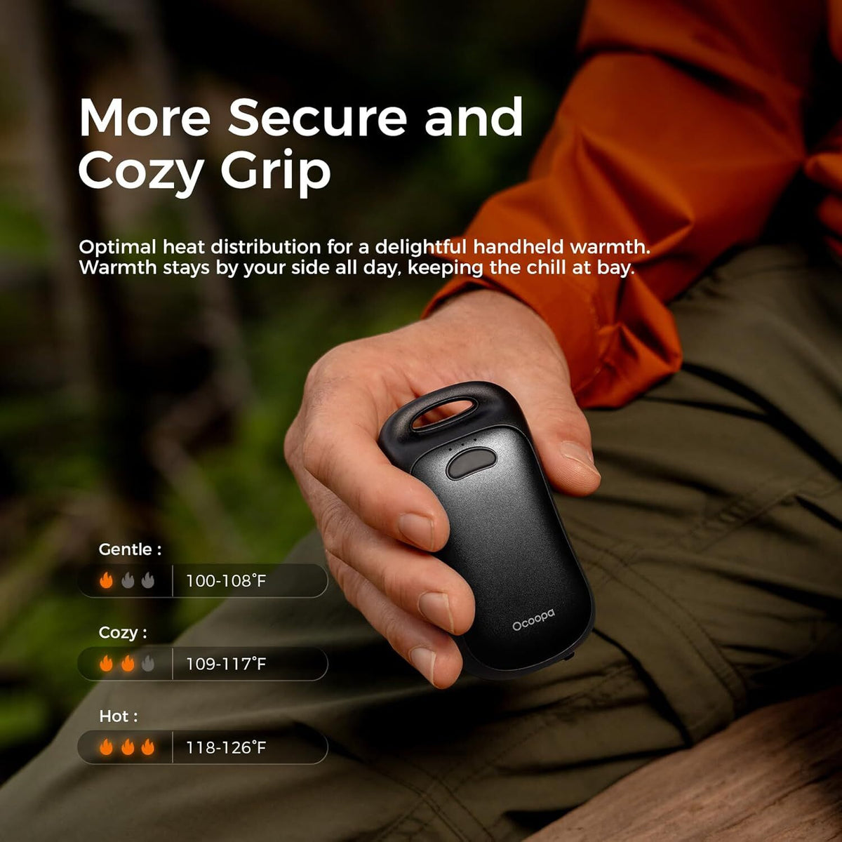 Rechargeable Portable Hand Warmer with 6000mAh Battery Waterproof for Outdoor Hiking