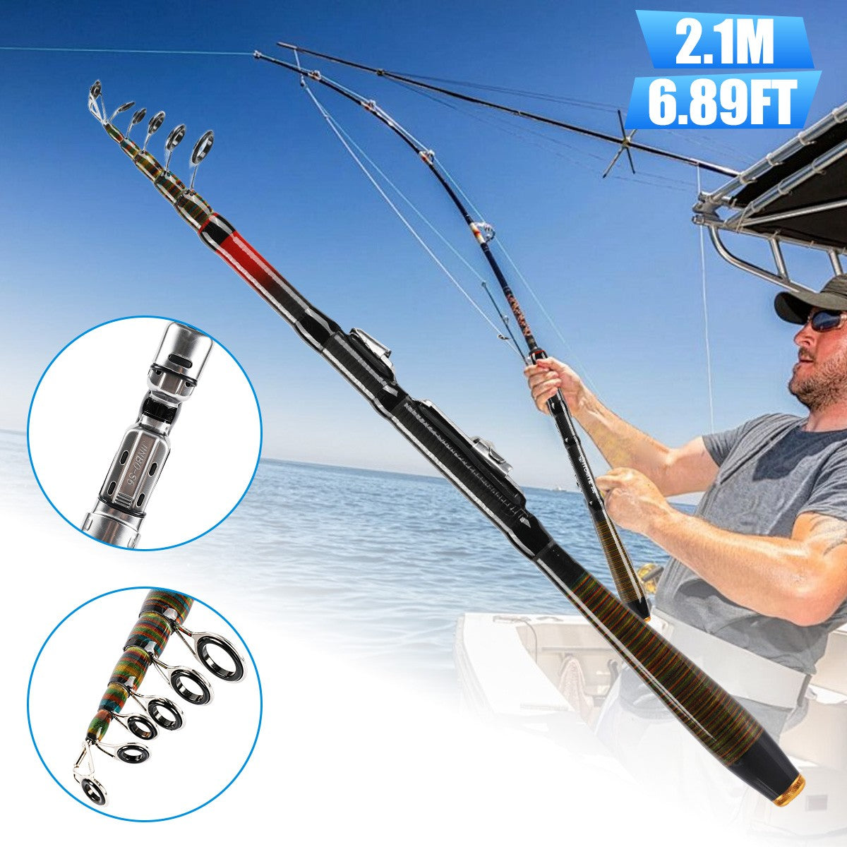 Telescopic Carbon Fiber Fishing Rod High Sensitivity Spinning Rod - Multiple Lengths