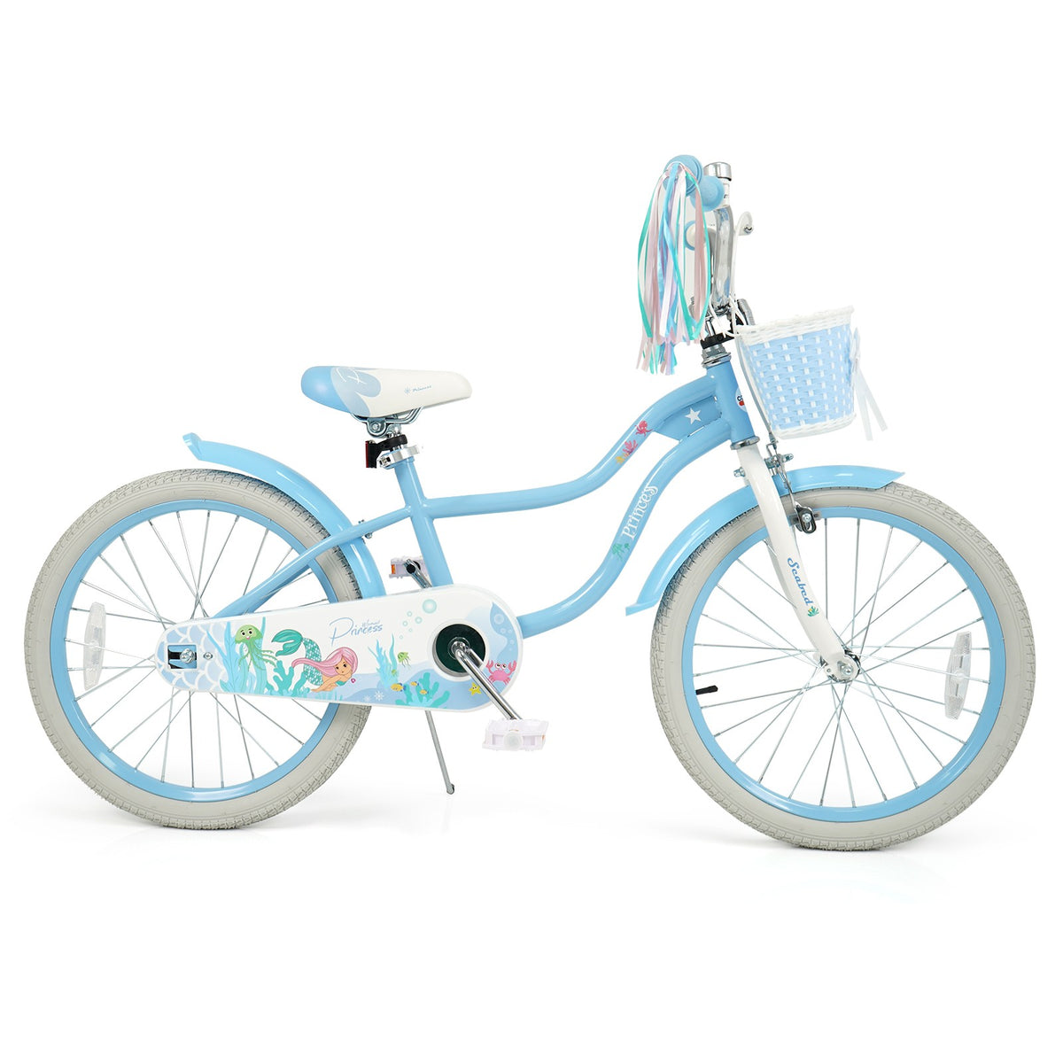 Girls 20 Inch Kids Bike with Removable Basket & Streamers - Safe & Adjustable