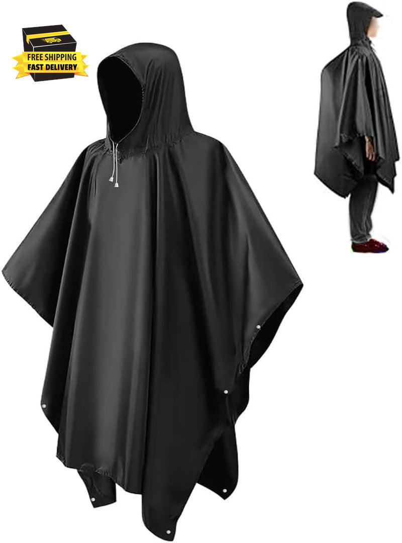 Adult Waterproof Reusable Rain Ponchos with Hood - Lightweight EVA Outerwear