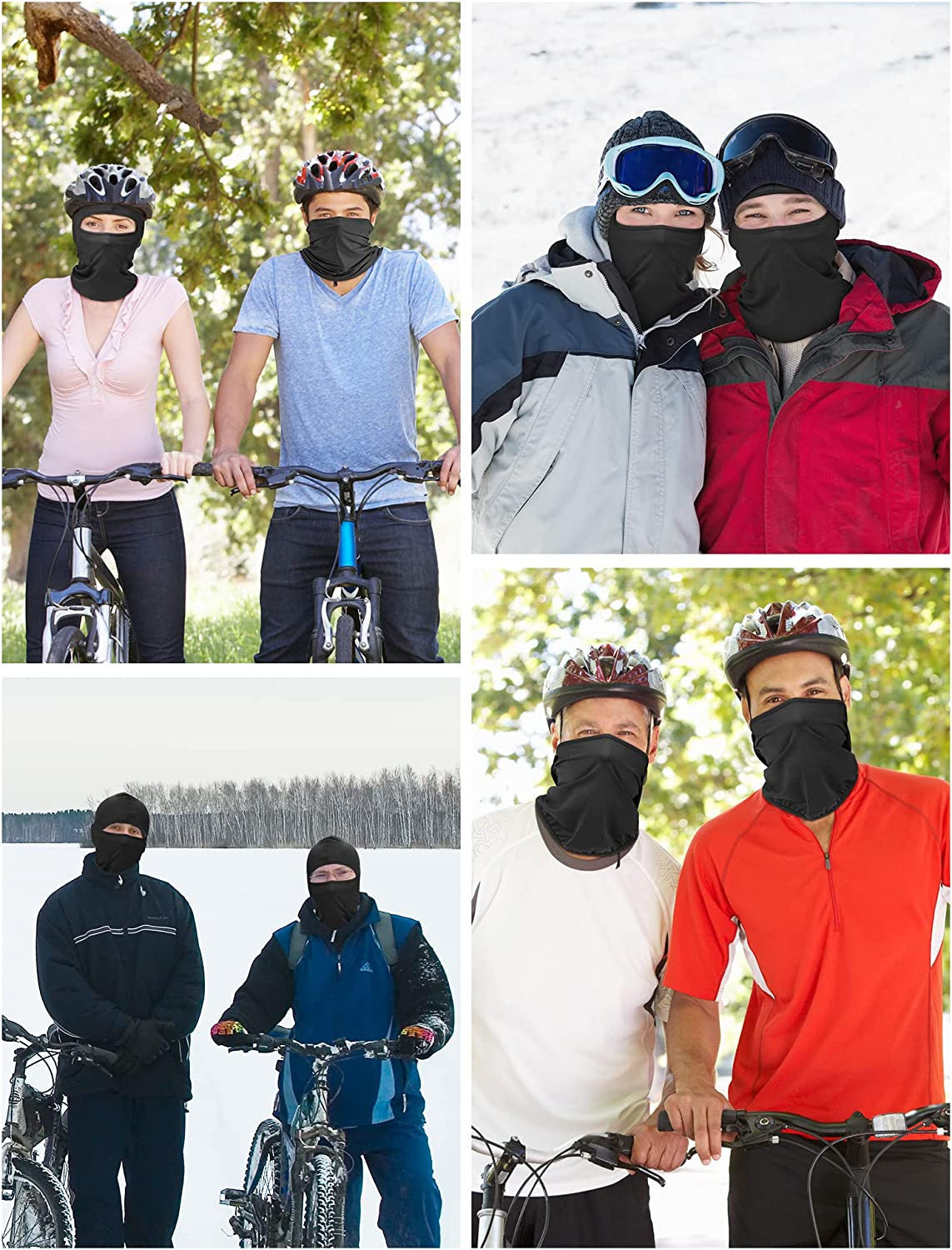 3-Pack Balaclava Face Cover Mask for Cold Weather Motorcycle Skiing UV Protection