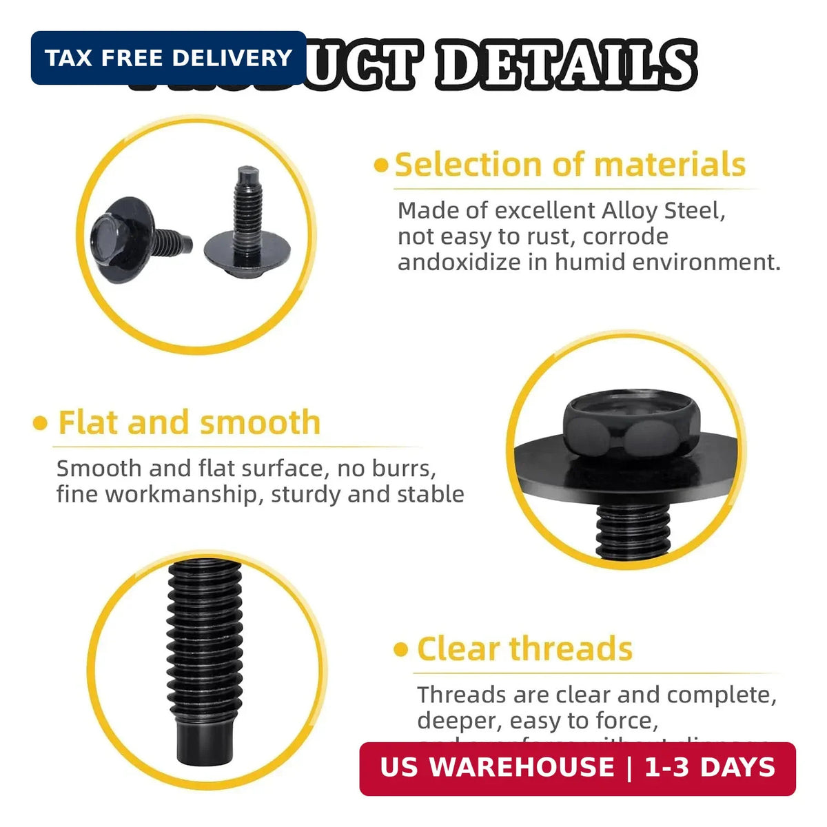 20 Pcs Hex Head Engine Splash Shield Bolts for Car Underbody Protection