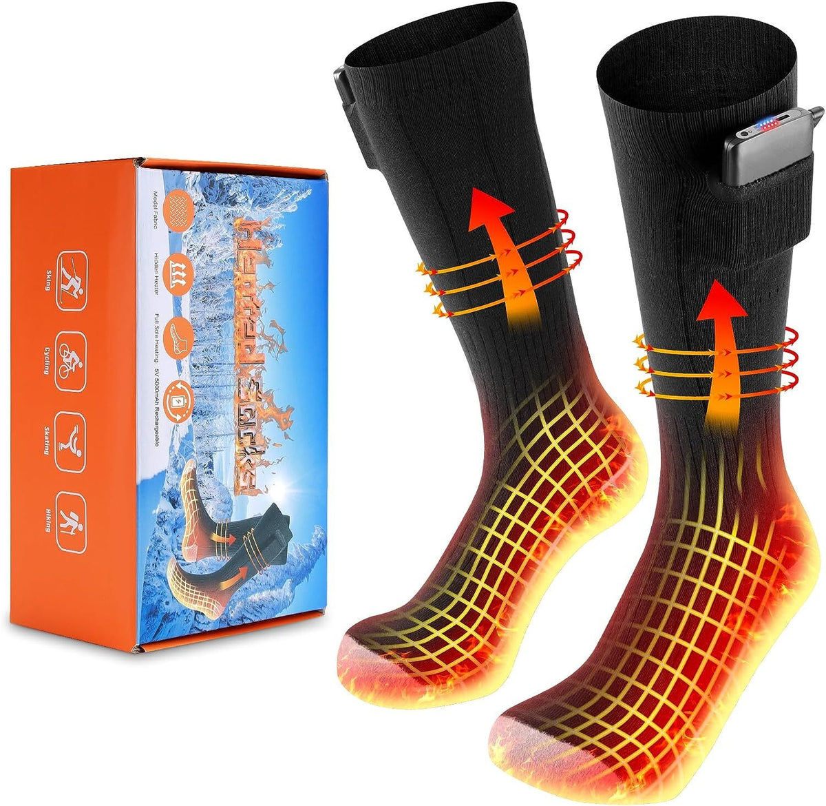 Electric Heated Socks & Gloves Set for Winter Cold Weather - Rechargeable