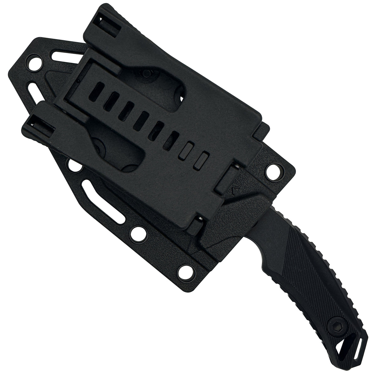 6.5-Inch Full Tang Tanto Fixed Blade Knife with MOLLE Webbing Clip