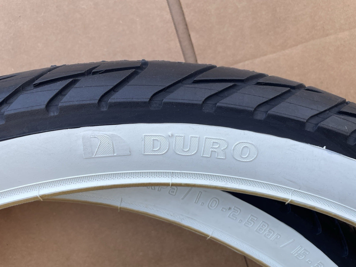 26x3.0 Fat Bike Tires - White Wall Cruiser E-Bike Bicycle Tires Pair