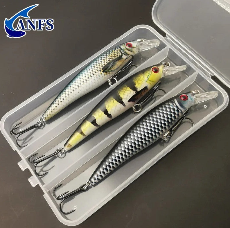 3-Piece Sinking Minnow Fishing Lures Set - Colorful Hard Baits, 11cm/4.3in, 13g