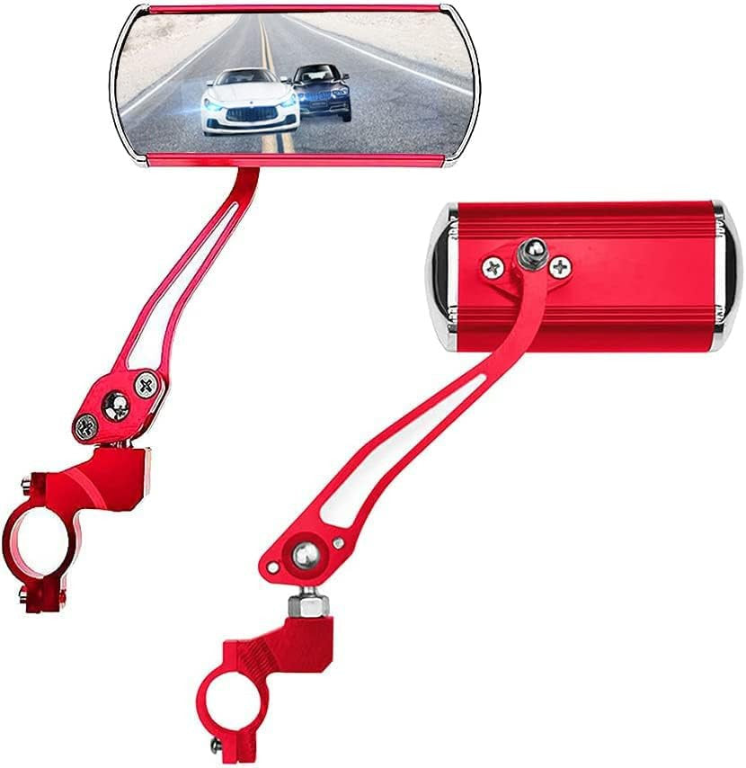 2PCS Adjustable Bicycle Handlebar Rear View Mirrors Red for Cycling
