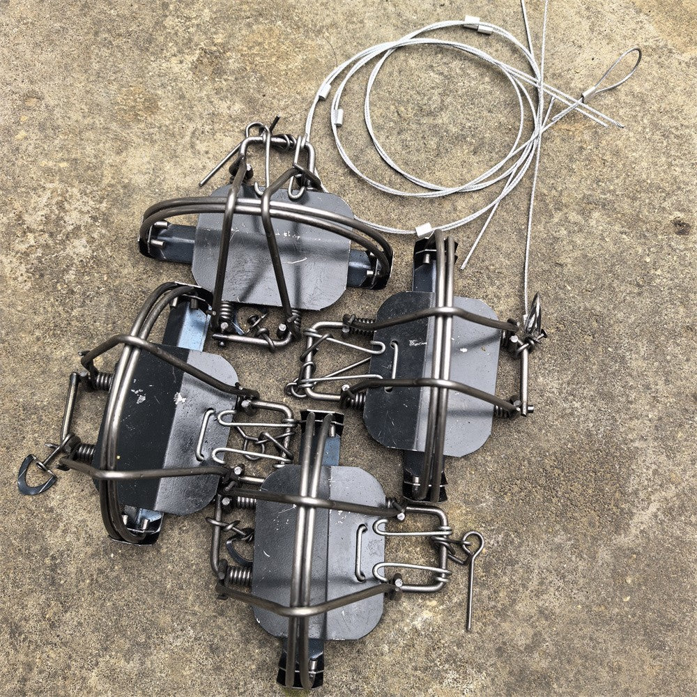 4-Pack Coil Spring Mouse & Rabbit Traps for Pest Control - 11cm Diameter