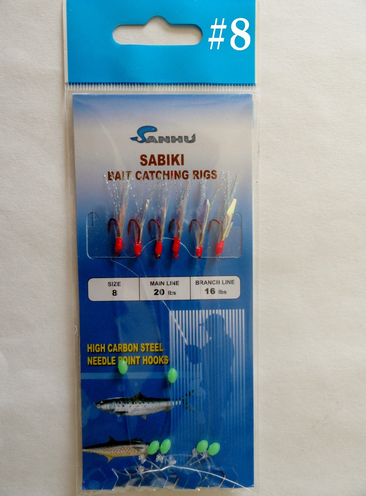 Saltwater Fishing Sabiki Rig with Red Hooks - Multiple Sizes & Pack Options