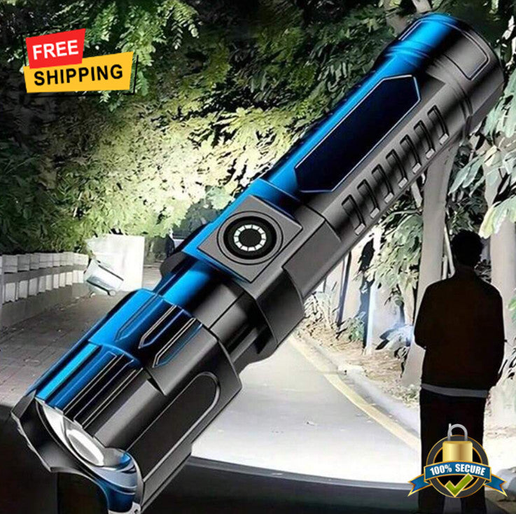 USB Rechargeable Handheld Flashlight with Wide Beam for Outdoor & Emergency Use