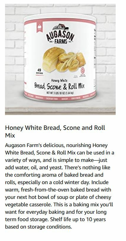 Long Term Honey White Bread Scone & Roll Baking Mix 3.5lb Can