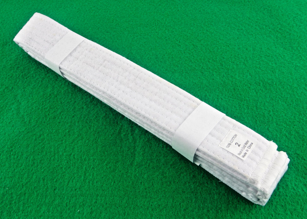 Martial Arts White Belt for Karate Taekwondo Uniform 87 Inch Long