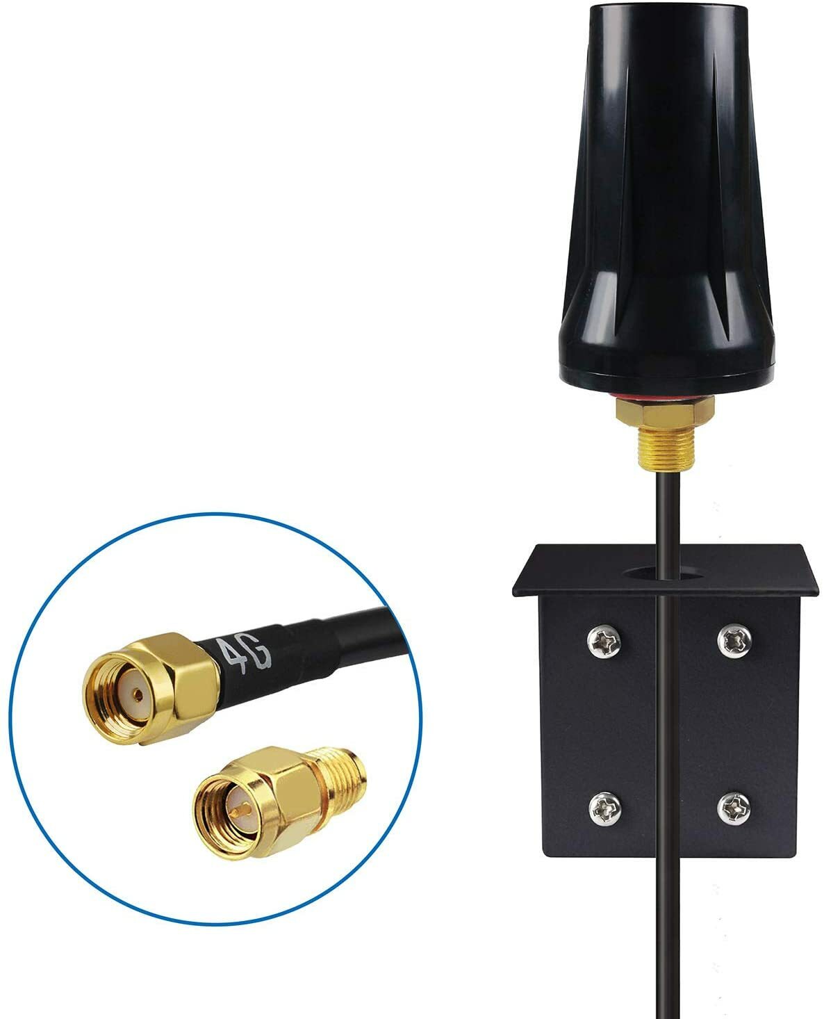 Long Range Cellular Antenna with 10ft RG58 Cable for Trail Cameras & Security