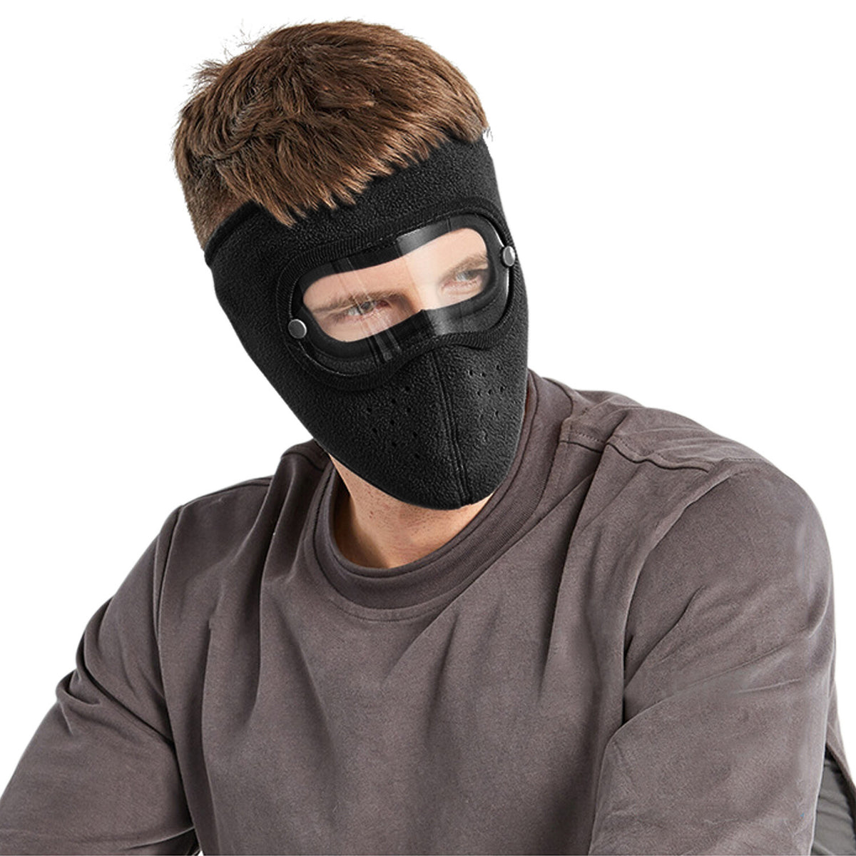 Winter Wool Face Mask with Goggles Full Face Windproof Dust Helmet
