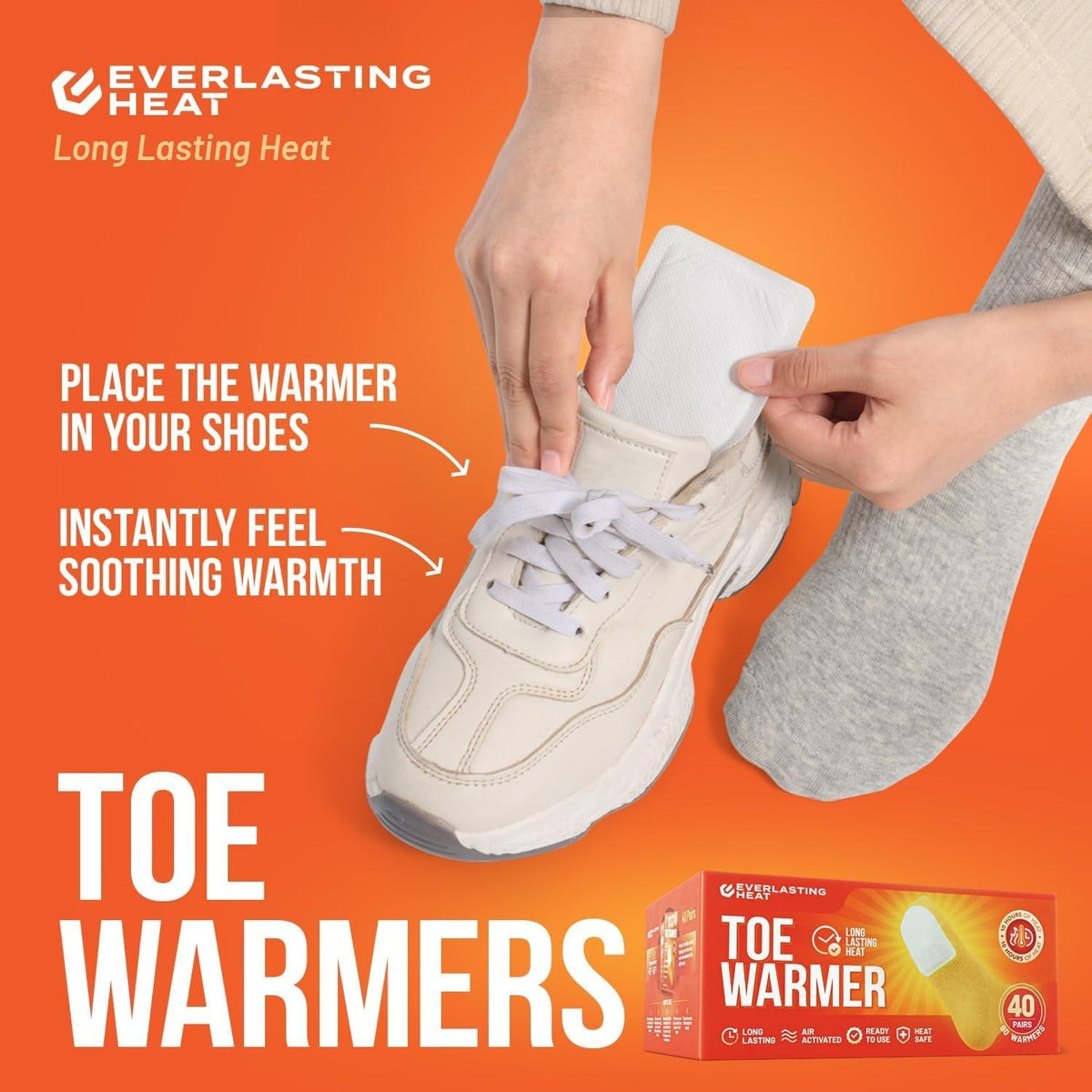 Disposable Toe Warmers Pack - Up to 10 Hours of Long-Lasting Heat for Cold Weather