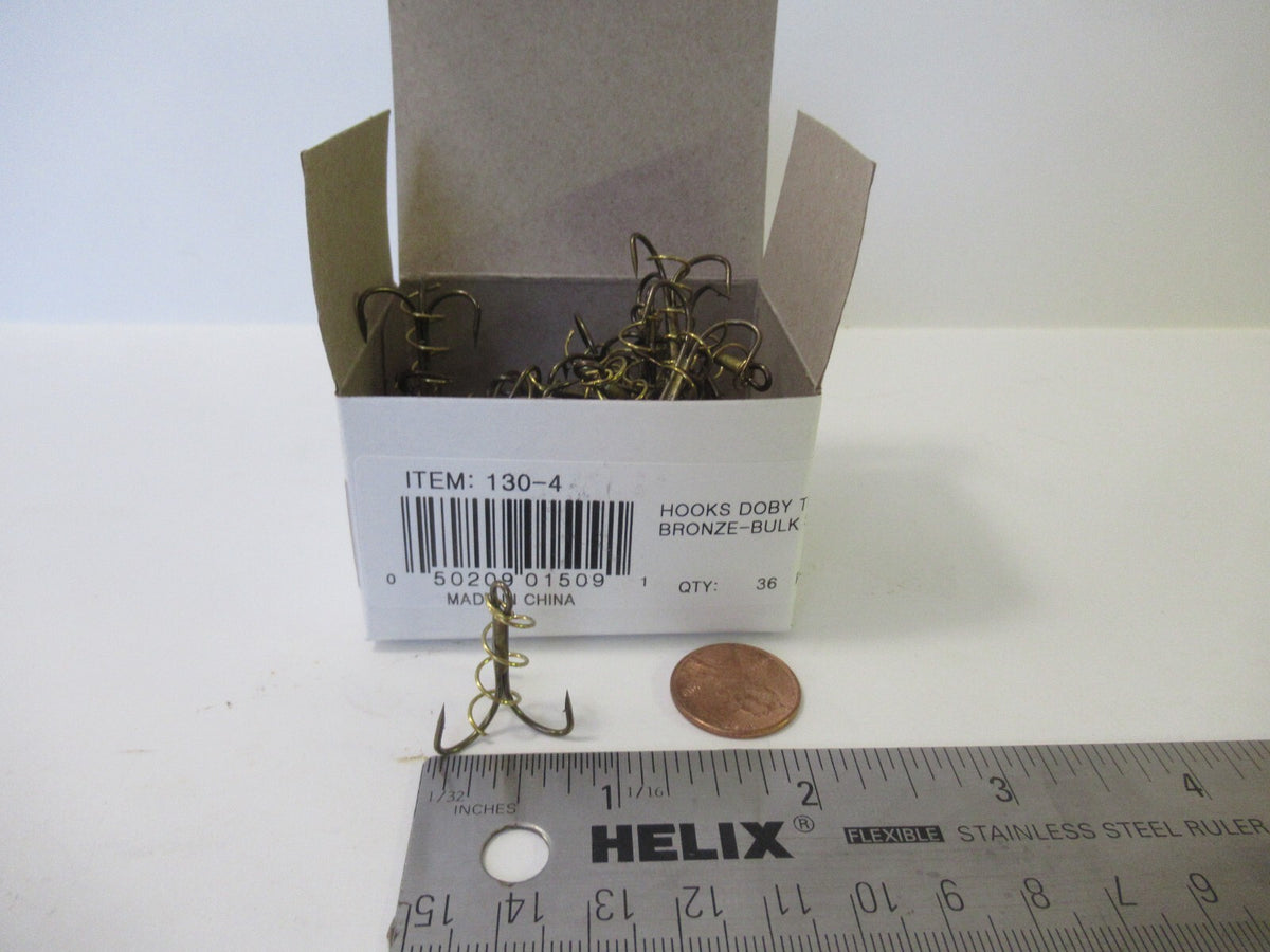 Treble Fishing Hooks - Bronze Spring Bait Hooks for Fish Tackle, Multiple Sizes & Quantities