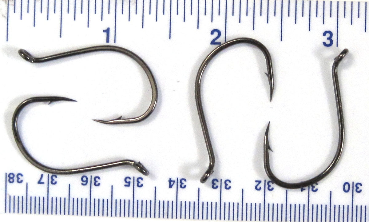 Fishing Hooks 3/0 Octopus Hooks Black Chrome High-Quality 100 Pack