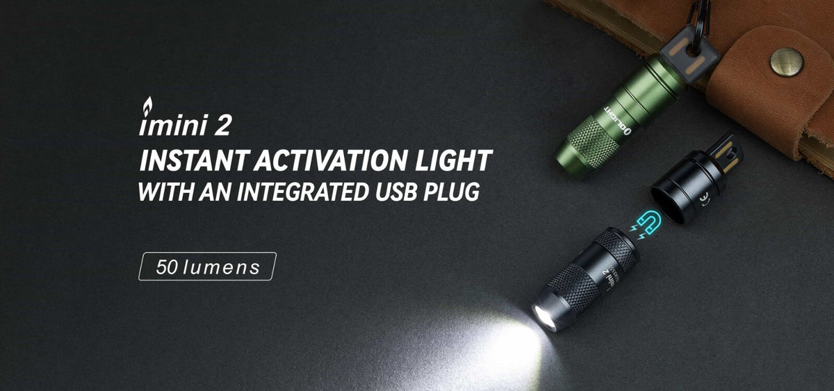 Rechargeable Mini Keychain Flashlight 50 Lumens - Compact, Hands-Free, USB Charging
