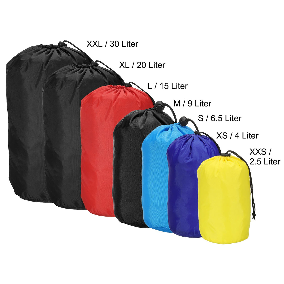 Waterproof Nylon Storage Sack 12x24 Inch Camping & Travel Organizing Bag